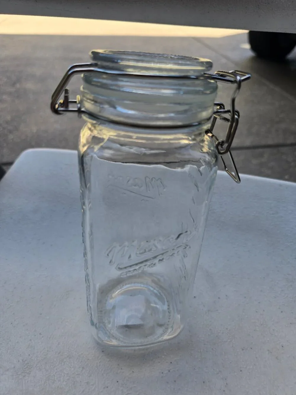 Mason Craft & More 22oz Glass Storage Jar - Round Top Square Base Canister